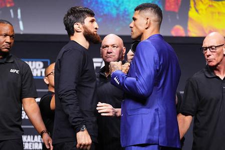 Magomed Ankalaev of Russia and Alex Pereira of Brazil