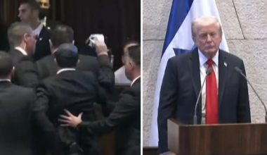 Dos diputados del Parlamento israelí interrumpen a gritos el discurso de Donald Trump: "¡Terrorista!"