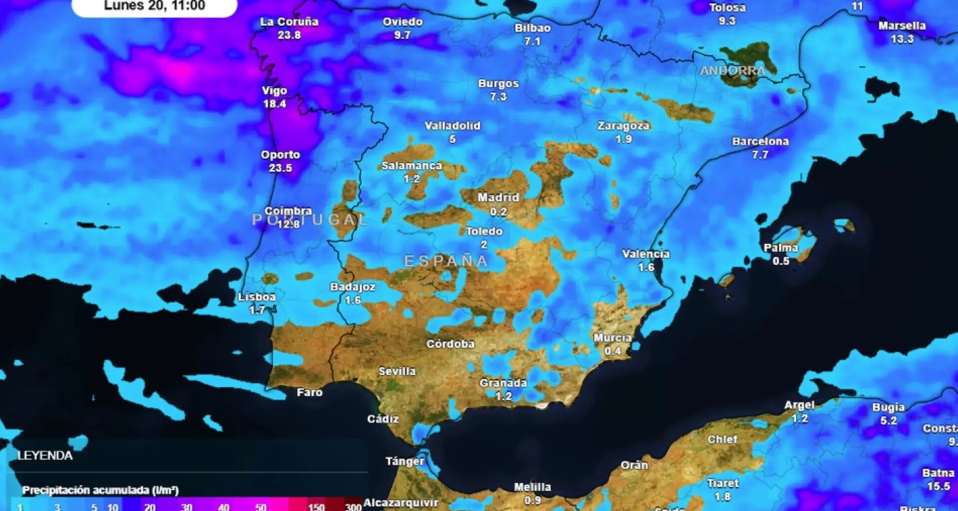 estas son las zonas donde lloverá