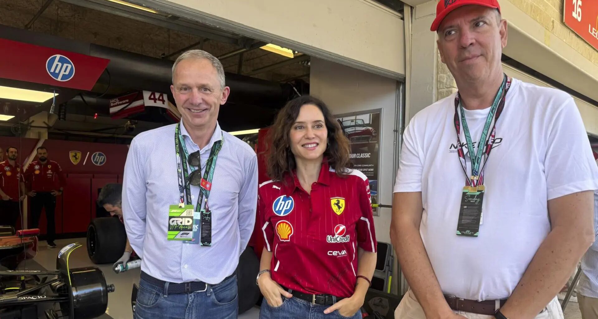 Ayuso conoce en Austin los 'entresijos' de la Fórmula 1 para tomar ideas de cara al GP de Madrid y firma acuerdos con Amazon o Cisco