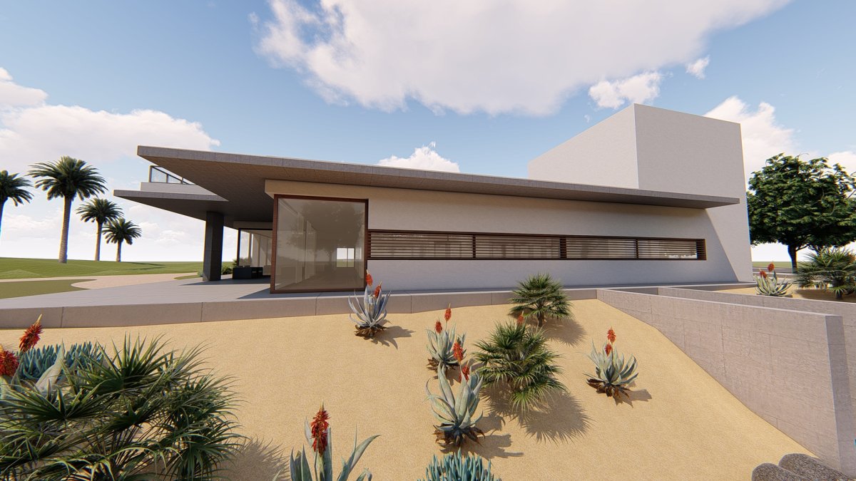 Diseño exterior de la Casa Club del Campo de Golf Alborán de El Toyo
