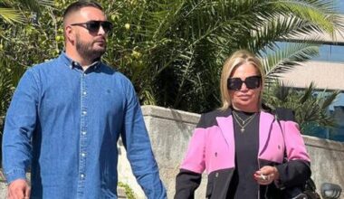 Belén Esteban y su pareja, en la Audiencia Provincial de Madrid.