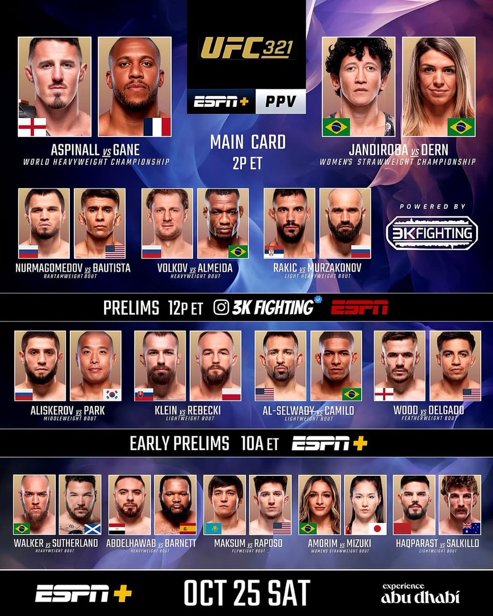 Cartelera UFC 321