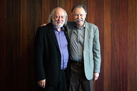 El Nobel László Krasznahorkai y su traductor al castellano, Adan Kovacsics