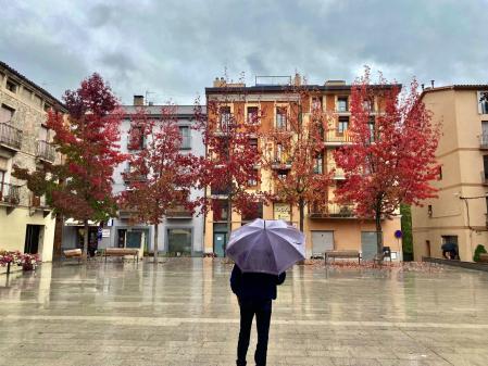 Día otoñal de lluvia en Campdevànol.