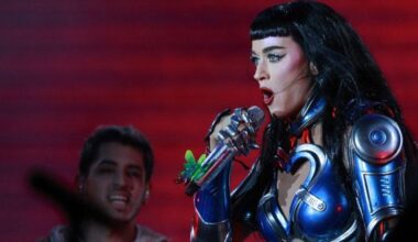 La cantante estadounidense Katy Perry durante su actuación en el festival de música 'The Town', en Sao Paulo (Brasil)