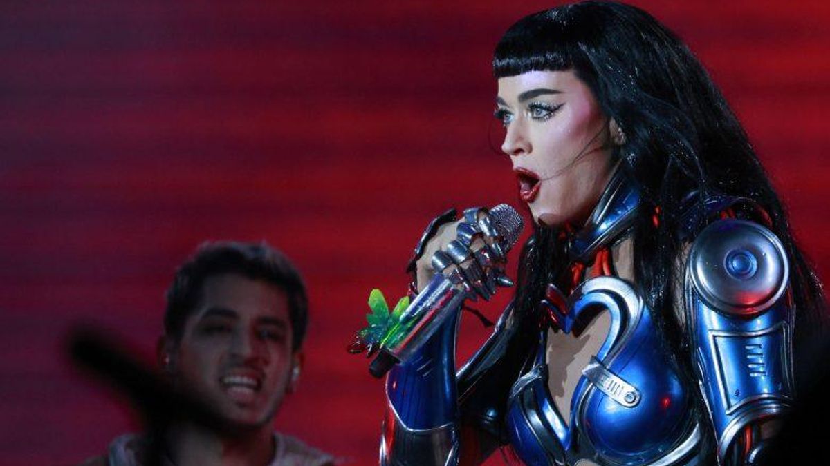 La cantante estadounidense Katy Perry durante su actuación en el festival de música 'The Town', en Sao Paulo (Brasil)