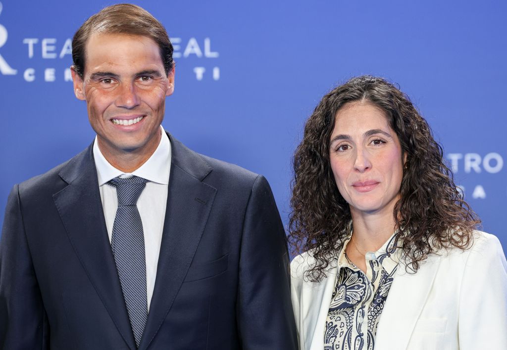 Tennisplayer Rafael Nadal and Xisca Perello during  centenary (100 anniversary) of Telefonica in Madrid on Friday, 19 April 2024.