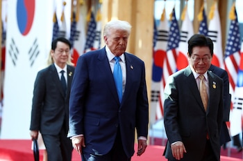 U.S. President Donald Trump meets