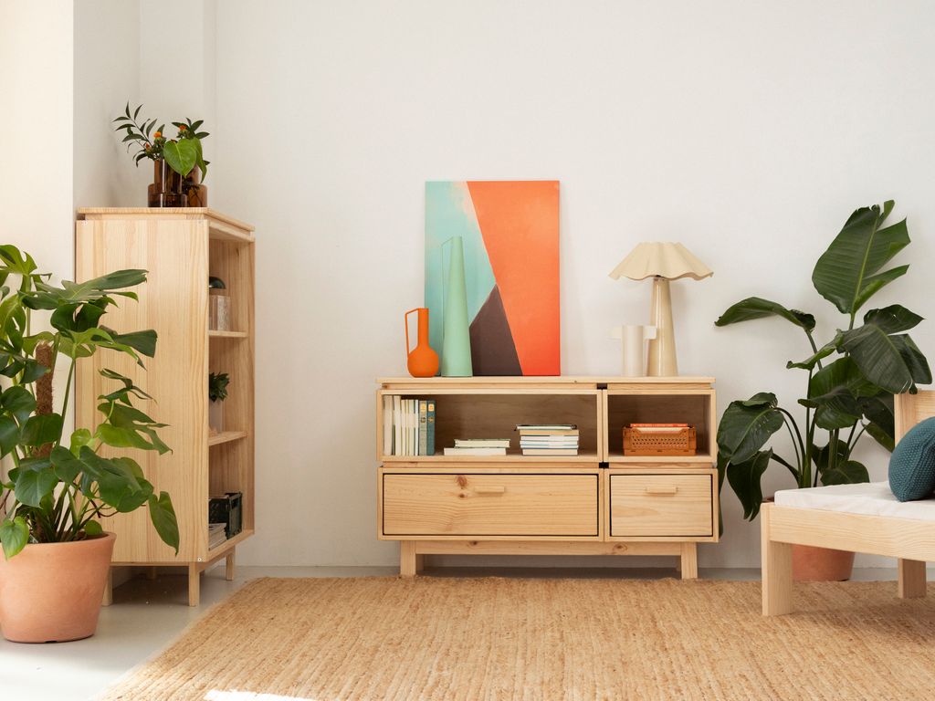 Muebles de madera maciza de pino