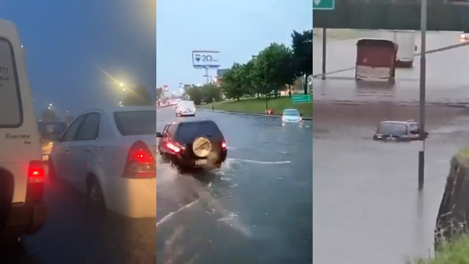 Las imágenes de las calles inundadas en Buenos Aires por las lluvias intensas | La avenida General Paz quedó bajo el agua