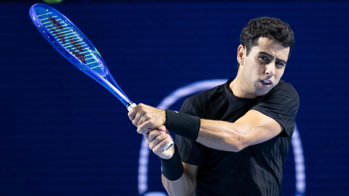 Munar, durante el partido ante Felix Auger-Aliassime.