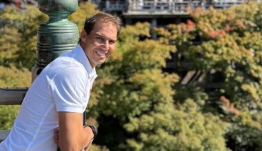 Rafa Nadal, vestido con kimono, abre el álbum familiar de su viaje por Japón con sus dos hijos