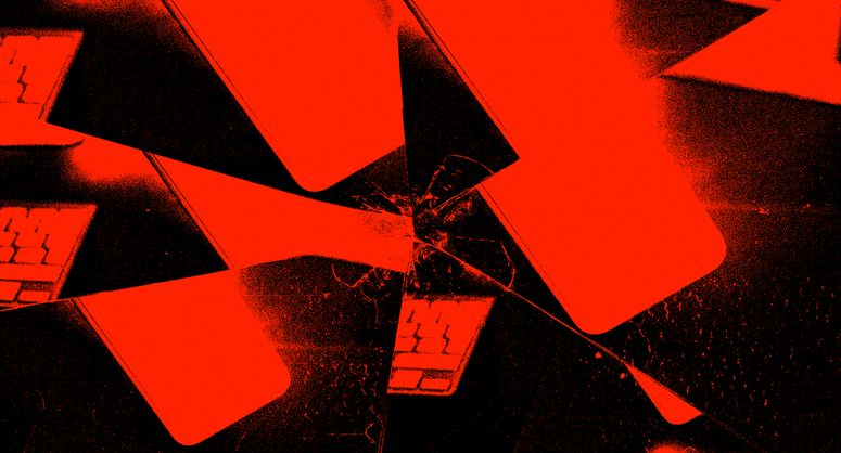 Un diseño gráfico de pantallas rotas.