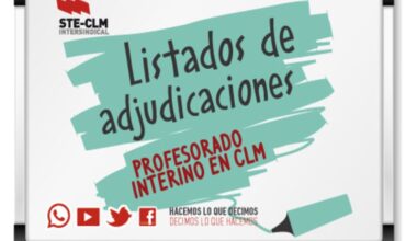 ADJUDICACIÓN DE INTERINOS/AS CLM: Publicadas sustituciones 24 oct - STE-CLM