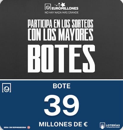 Bote del sorteo de Euromillones del martes 21 de octubre de 2025.
