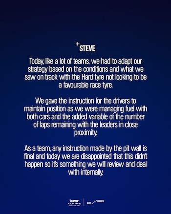 El director del equipo Alpine,