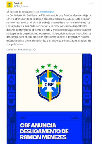 El comunicado oficial de la