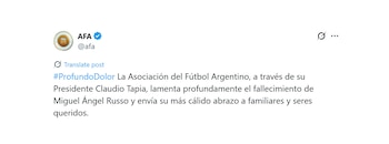 El mensaje de la AFA