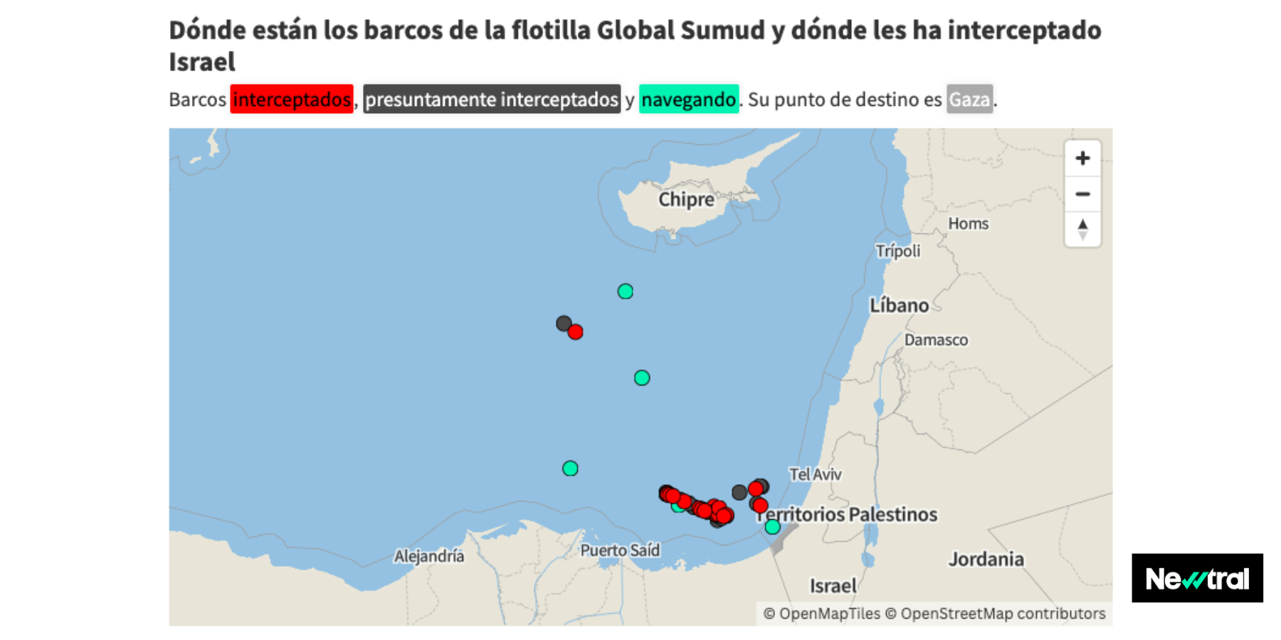Así ha interceptado Israel a cada barco de la Flotilla en su viaje a Gaza
