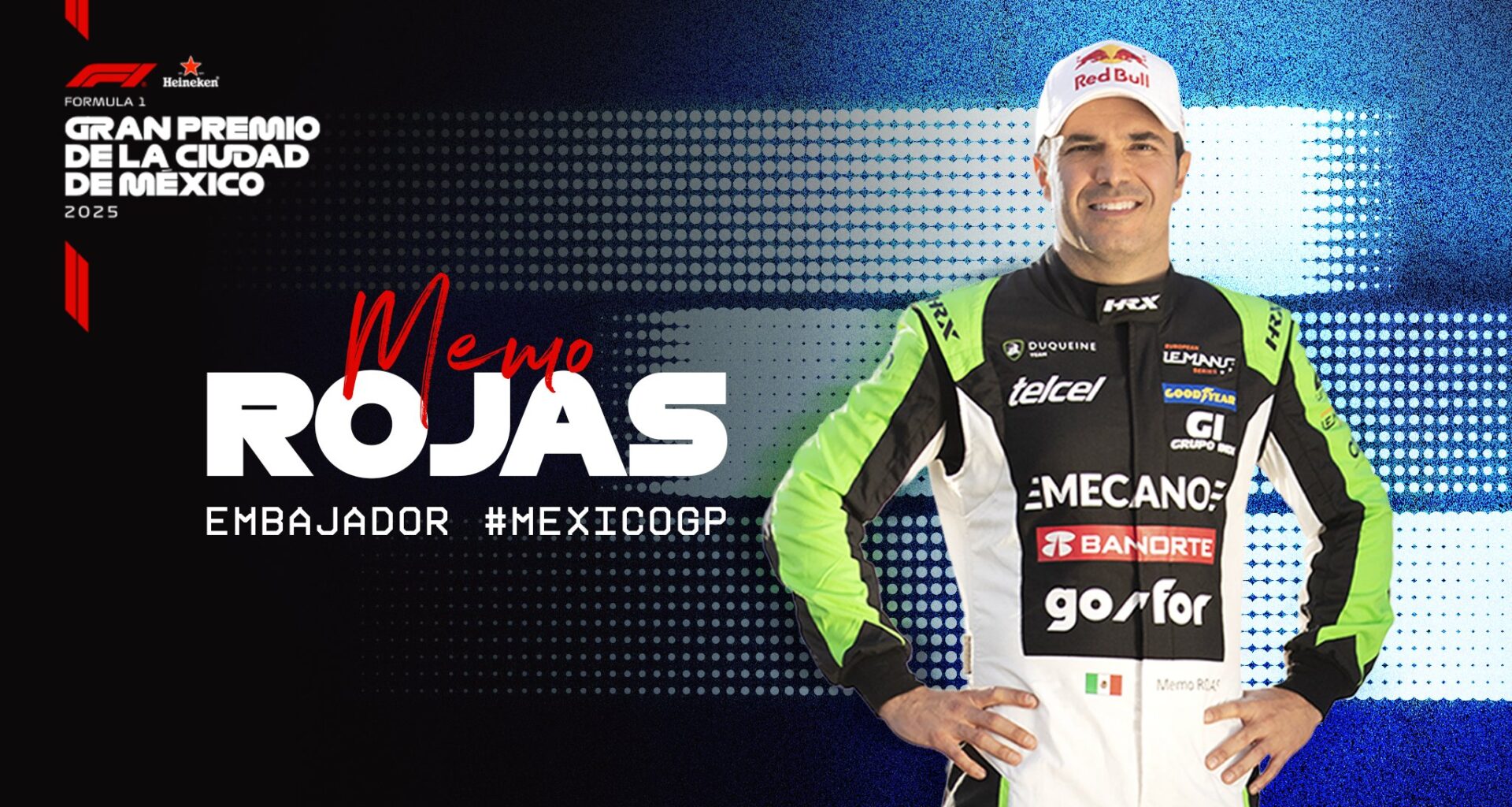 ¡Leyenda al volante! Memo Rojas Jr. es el nuevo embajador del México GP 2025