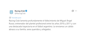 Racing fue el último de