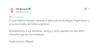 La publicación de Huracán