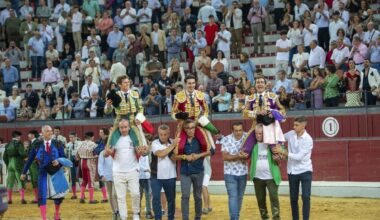 Tarde para el recuerdo con los toreros a hombros por la puerta grande de Jaén