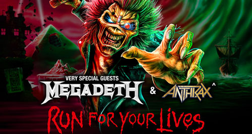 IRON MAIDEN anuncian la gira norteamericana “Run For Your Lives” con MEGADETH y ANTHRAX de teloneros