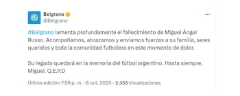 El comunicado de Belgrano