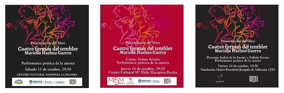 Mariella Huelmo Guerra presenta su libro Cuatro formas del temblor. Octubre 2025