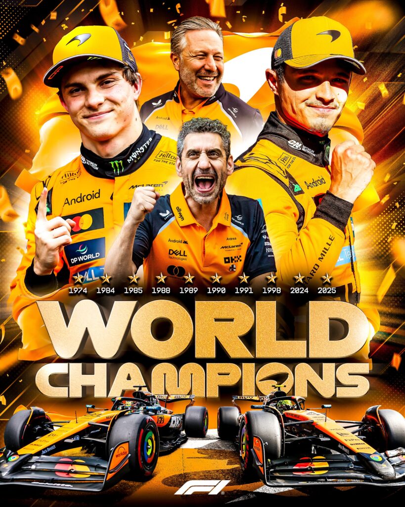 McLaren bicampeón de Constructores/Imagen: X (@F1)