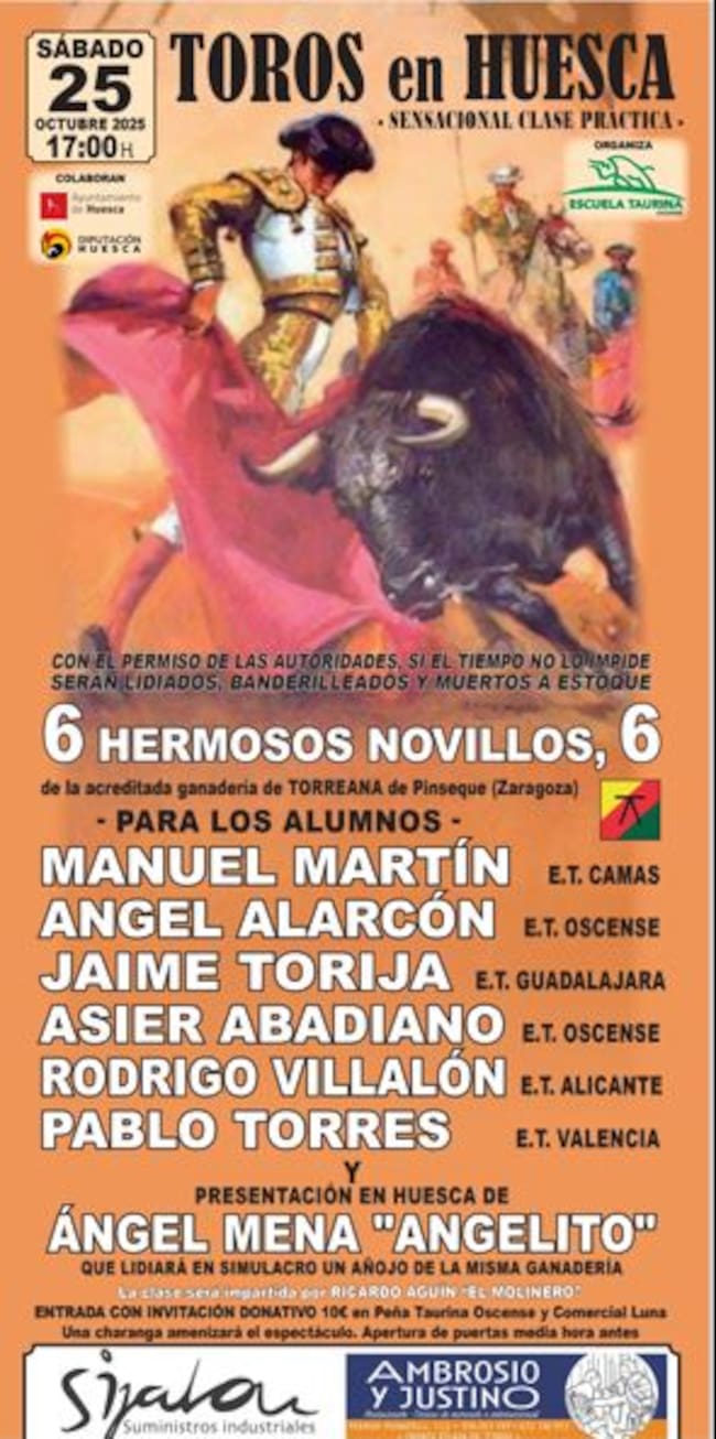 Cartel de la Clase Práctica que se realizará en Huesca