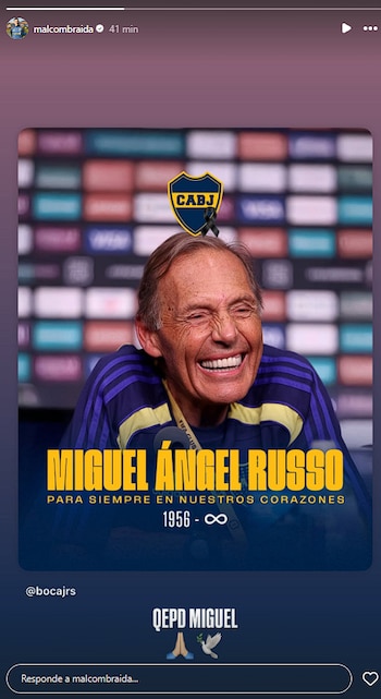"QEPD Miguel", escribió Malcom Braida
