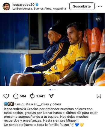 El posteo de Leandro Paredes