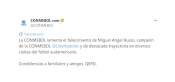 Esto escribió la Conmebol en