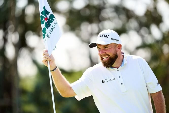Shane Lowry, en el Pro Am del Open de España jugando con Carlos Alcaraz.