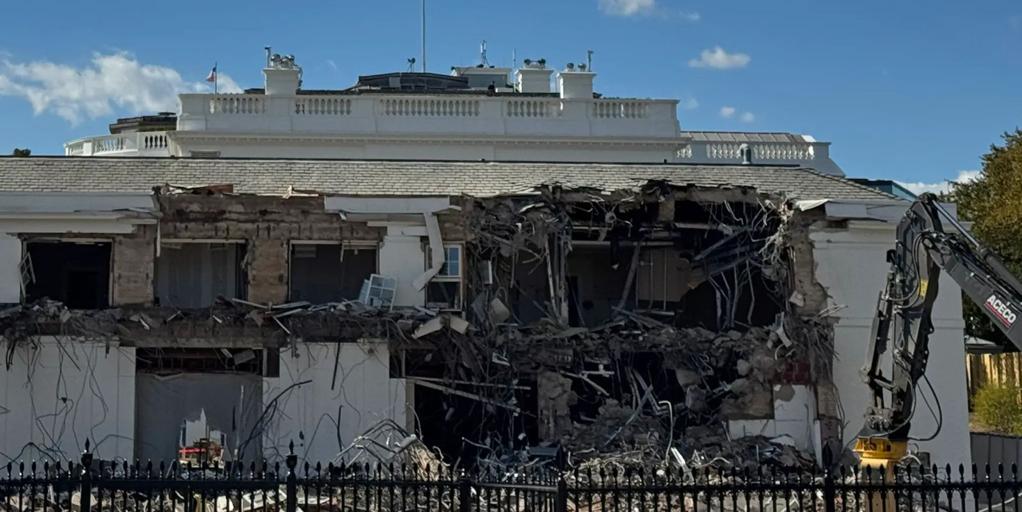 Trump derriba por sorpresa el Ala Este de la Casa Blanca para construir un gran salón de gala