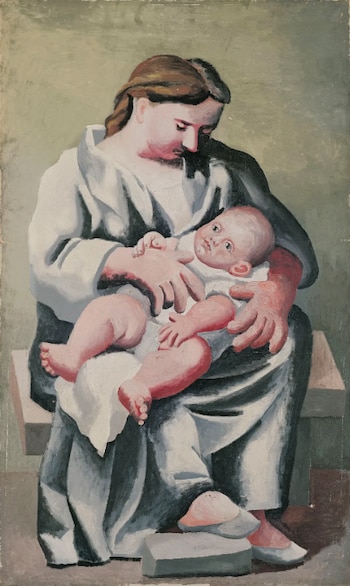 Lienzo de 'Madre con niño'.