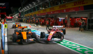 El insólito choque entre Charles Leclerc y Lando Norris en los boxes del GP de Singapur: “Hubo cierta confusión”
