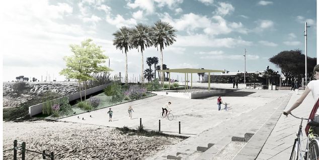 Así será el nuevo punto para ciclistas en el Paseo Marítimo de Mataró