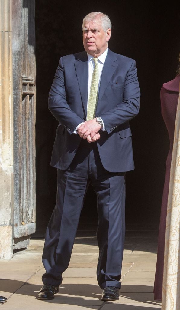 El príncipe Andrés durante el servicio del Domingo de Pascua en Windsor, Inglaterra.