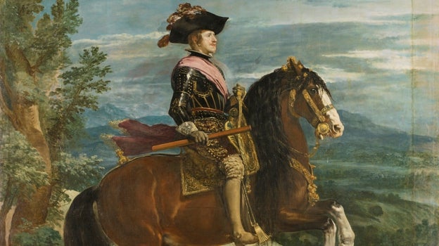 Imagen antes - 'Felipe IV, a caballo', de Velázquez. Detalle