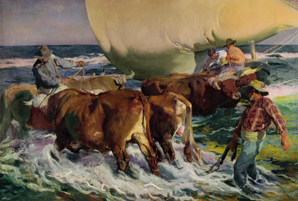 Bueyes sacando la barca. Joaquín Sorolla. Hispanic Society of America.