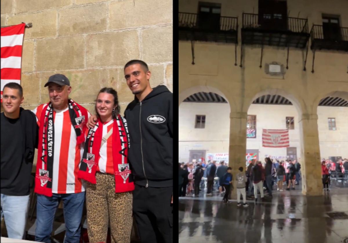 Dos futbolistas guipuzcoanos inauguran la peña del Athletic en Oiartzun: «Estando en Gipuzkoa es un gran placer»