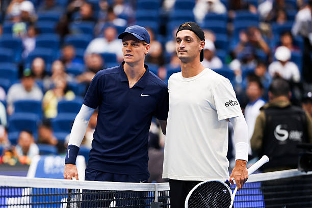 Atmane y Sinner, antes de su partido en Pekín. Fuente: Getty