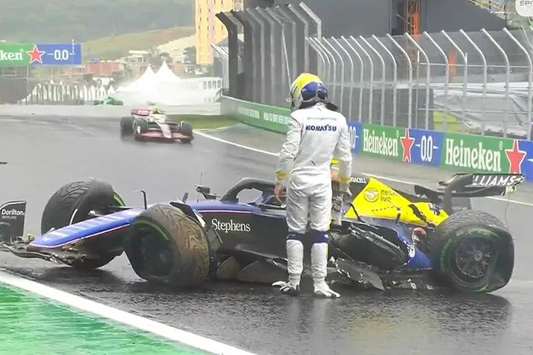 Los dos accidentes de Colapinto en Interlagos, Brasil, fueron señales de la curva descendente del piloto argentino el año pasado