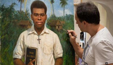 Raúl Berzosa pintó el retrato oficial para la canonización de Peter To Rot