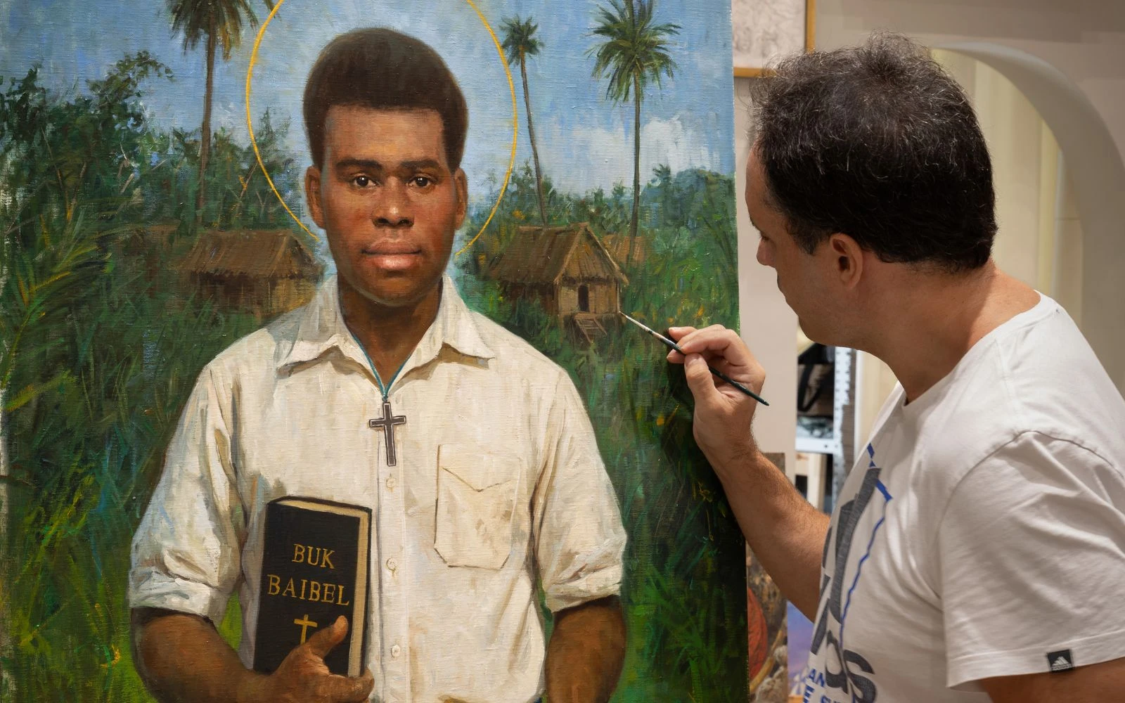 Raúl Berzosa pintó el retrato oficial para la canonización de Peter To Rot