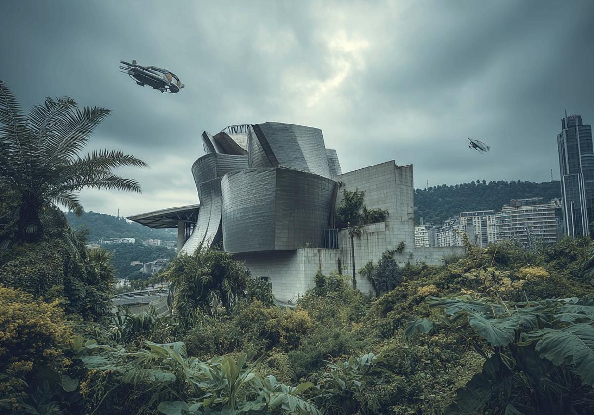 Bilbao imagina su futuro entre cascotes y el Guggenheim cercado por una selva